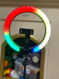 Комплект блогера бездротовий RZTK Aura Light Pro (кільцева RGB LED лампа 26 см 12 В / акумулятор 1200 мАгод / штатив 2.3 м Alum / пульт / USB Type-C) фото від покупців 2