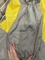 Дождевик для больших собак Графит 8XL Серо-желтый фото от покупателей 5