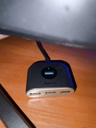 USB-хаб Baseus Square round 4 in 1 USB HUB Adapter(USB3.0 TO USB3.0*1+USB2.0*3) 1m Black (CAHUB-AY01