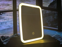 Дзеркало для макіяжу акумуляторне безпровідне 3 режими Smart LED Makeup Mirror косметичне настільне з LED підсвіткою у ванну кімнату біле фото від покупців 16