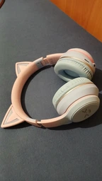 Беспроводные наушники Onvex BT612I с кошачьими ушками, RGB-подсветкой, Bluetooth 5.3, FM-радио, MicroSD, AUX, складные Blue-Pink фото от покупателей 13