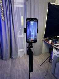 Смарт штатив для смартфона телефона селфи палка трипод монопод тренога с AI отслеживанием лица стабилизатором 2 LED подсветкой с пультом Bluetooth для дистанционного управления вращением 360 Android и iPhone высота 180см складной для фото и видео фото от покупателей 11