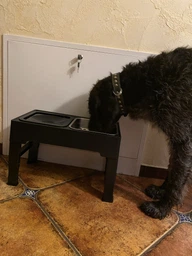 Миска для собак ELS PET 2 х 1,3 л двойная на подставке с регулируемой высотой, Черный (056-BLACK)