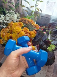 Набір металевих гантель із вініловим покриттям 2 шт. по 5 кг Feel Fit Блакитна