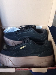 Женские кеды кожаные низкие Puma Karmen II Idol SD 39746205 40.5 (7UK) 26 см Puma Black-Puma Black-Puma Gold (4067979638289) фото от покупателей 4