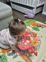 Дитяча каталка ходунки HB 0040 AB толокар Limo Toy трансформер столик з музикою Рожевий