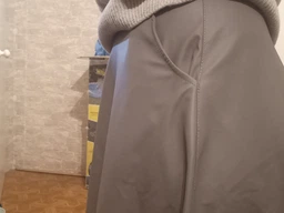 Юбка из искусственной кожи миди осенняя женская ISSA PLUS 14162A 3XL Коричневая (issa2007682679126)