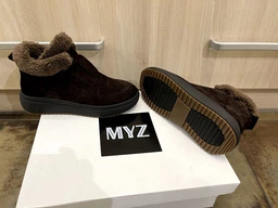 Женские зимние ботинки MYZ 0082 ЗАМША BLACK из натуральной черной замши. Размер 39 фото от покупателей 2