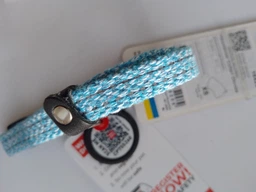 Нашийник для котів з відновленої бавовни WAUCAT Re-cotton з QR паспортом, світловідбивний, пластикова пряжка, розмір XS, ширина 10 мм, довжина 20-30 см, блакитний фото від покупців 1