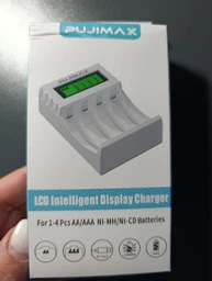 Зарядное устройство для аккумуляторов AA AAA Pujimax PJ-LCD005 зарядка батареек пальчиковых мизинчиковых Ni-Mh Ni-Cd 1.2V на 4 слота канала с LCD дисплеем экраном индикацией Type-C Micro USB кабель универсальное для аккумуляторных батарей бытовое White фото от покупателей 6