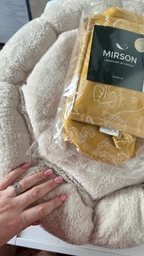 Набор MirSon №201 Yellow paste рогожа/полупанама две прихватки 17х17 см + две перчатки-прихватки 27х17 см + фартук 68x84 см (2200006753803) фото от покупателей 2