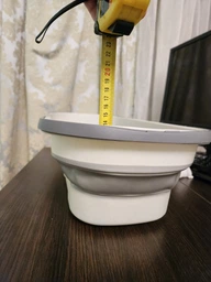 Складаний кошик для прибирання Barrel, компактне складане відро із пластику та силікону з ручками та колесами, універсальний господарський таз для прання білизни Біло-сірий LY-630-White/Grey