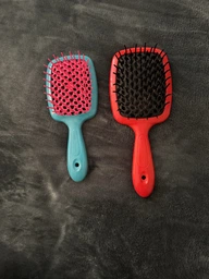 Щетка для волос Janeke Superbrush Small бирюзовая с розовым, для сухого и влажного расчесывания
