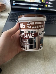 Эмаль акриловая Для Окон и Дверей SkyLine Wood Графитовая RAL 7024 0.4 л фото от покупателей 5