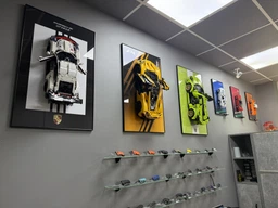 Арт Держатель Рамка 50x30 см. Стена для Конструктора Hot Wheels Brick Shop Elite Acura NSX 876 (JFT17) Подставка для Хот Уилс Акура / Нонда + Крепление для металлической
