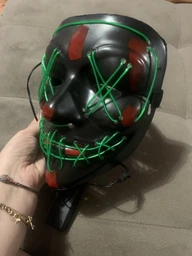Неоновая маска Purge Mask Судная ночь ABC от батареек