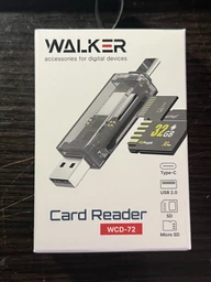 Кардридер WALKER WCD-72 microSD, SD card reader переходник (выход USB2.0, Type-C) прозрачный фото от покупателей 2