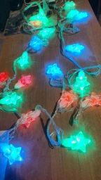Светодиодная гирлянда "Лампочки Звезды", 5м, 20 LED, 220V, прозрачный провод, режим мерцания, Мультиколор