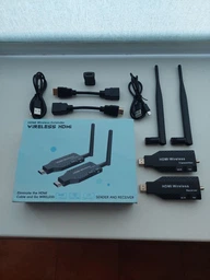 Беспроводной HDMI видеопередатчик удлинитель сигнала для телевизора проектора ноутбука камеры монитора до 50 метров трансляция видео и звука Plug and Play ТВ Wi-Fi Full HD 1080 комплект 2 шт