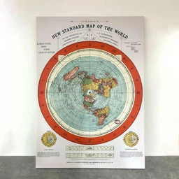 Інтер'єрна картина Карта Глісона, пласка Земля, Alexander Gleason, Flat Earth Map (1892), 106×75 см (id6151)