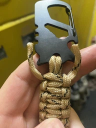 Брелок из паракорда для ключей карабин прочный тактический BRS Brown