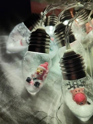 Светодиодная гирлянда лампочки с игрушками новогодняя LED гирлянда украшения на елку лед гирлянда для дома праздничная светодиодная гирлянда для комнаты уличная ретро гирлянда фото от покупателей 5
