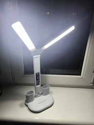 Лампа настольная с аккумулятором для маникюра LED с двумя плафонами подставкой для телефона сенсорным управлением 3 режима света USB лампы LED светодиодные на аккумуляторе фото от покупателей 17