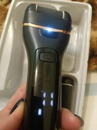 Электрическая роликовая пилка пемза для ног и пяток аккумуляторная с LCD дисплеем + набор аксессуаров