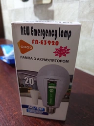 Аккумуляторная цокольная Е27 лампочка LED 2x18650, 20W светодиодная аварийная лампа на батарейках фото от покупателей 6