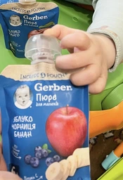Дитяче пюре Gerber Яблуко, чорниця, банан 90г (1227025)