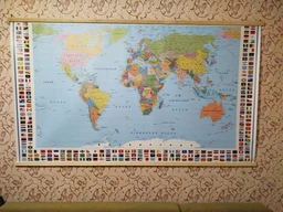 Широкоформатная карта мира с флагами на украинском 2х1,2м, банер фото від покупців 3