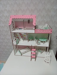Кукольный домик NestWood Мини Дача для ЛОЛ с мебелью Розовый (kdl008)