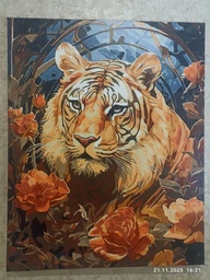 Картина по номерам 40×50 см Kontur. Тигр в цветах. DS0540