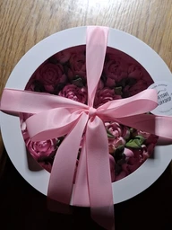 Зефірні квіти тюльпани 2 в подарунковій коробці 21см honeycake фото від покупців 6
