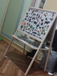 Мольберт детский двухсторонний деревянный магнитный неокрашенный, доска для творчества, развития и рисования, для магнитов, маркеров и мела 3в1, МР. фото от покупателей 1