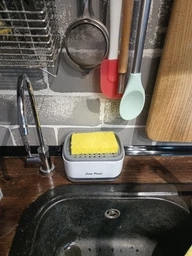 Дозатор для мийного засобу натискний з мочалкою Soap Pump, універсальний насосний органайзер-контейнер для рідкого мила і миючого для посуду, компактний економний диспенсер з губкою для кухні Біло-сірий, SP-001 фото від покупців 2