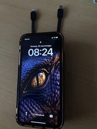 УМБ Павербанк 10000 mAh PD 22.5W Міні, Villini бездротова магнітна зарядка 15W Magsafe, швидка зарядка 3.0 PD, для айфона, телефона, роутера, вбудовані кабелі Lightning, Type-C , V-0017 фото від покупців 17