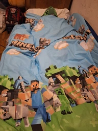 Полуторний дитячий комплект постільної білизни з бязі "Minecraft 2"