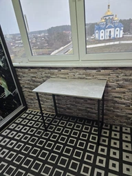 Стол раскладной Морис 900 Ferrum-decor 750x900x500 Черный металл ДСП Бетон 16 мм (MORI907) фото от покупателей 6