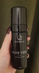 Гіалуронова пінка умивалка для обличчя ALOE VERA для сухої чутливої та подразненої шкіри з сечовиною та гліцерином для зволожуючого та пом' якшуючого ефекту, екстрактами ромашки та зеленого чаю для заспокоєння шкіри без запаху та спирту 150мл (112496) фото від покупців 1
