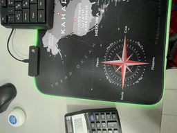 Ігрова антиковзаюча поверхня MousePad з RGB підсвічуванням 12 кольорів та водовідштовхуючим покриттям Карта світу | World map | 300*800*4 мм українською мовою фото від покупців 1
