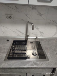 Мойка из нержавеющей стали AQUAMILL 5050 decor + смеситель + дозатор + решетка + сифон