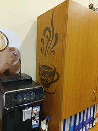 Наклейка Happy Pocket Чашка кави Завитки 30*60 см (декор кав'ярні coffee наклейки для кухні) матова Коричневий (HP-006-800M)
