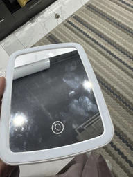 Зеркало для макияжа со светодиодной подсветкой LED Makeup Mirror, прямоугольное настольное косметическое зеркало с 3 режимами освещения, сенсорным управлением и регулируемым углом наклона Белое GFRE-811-White фото от покупателей 1
