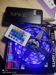Розумна світлодіодна LED стрічка гірлянда Smart RGB 5050 з Bluetooth додатком + пульт. Комплект 5 метрів водостійкий працює від USB і Powerbank (Павербанка) чорна фото від покупців 1