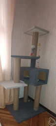 Домик когтеточка для кота дряпка для кошки Мур-Мяу Алиса-2 70 x 70 x 138 см в джутовой веревке Коричнево-Бежевый МТ фото от покупателей 9