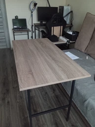 Стол письменный LINE Тайм Ferrum-decor 750x1000x600 Черный металл ДСП Бетон 16 мм (TIME114)