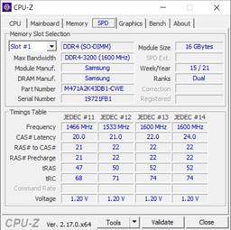 Ноутбучная оперативная память Samsung DDR4 16GB 3200MHz SO-DIMM 2Rx8 PC4-3200AA (M471A2K43DB1-CWE) фото от покупателей 4
