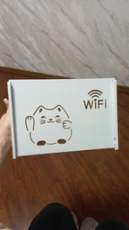 Настенная коробка для роутера Wi-Fi Полка 30*20,5*10 см Белая котик фото от покупателей 1
