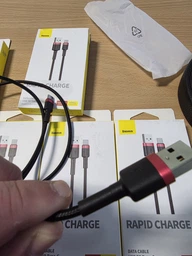 Дата кабель Baseus Cafule USB to Type-C Cable 3A (1m) (CATKLF-B) Черный / Серый фото от покупателей 7